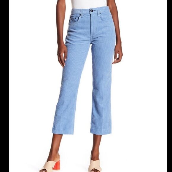 $250 MSRP rag & bone Riviera Cordory Ankle Straight Leg Size 32 Blue - Picture 1 of 11